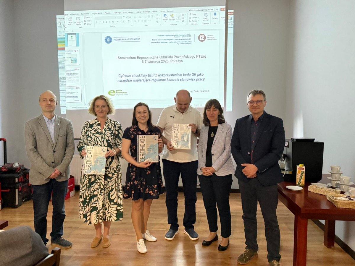 Wręczenie certyfikatów Eur.Erg.